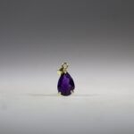 Amethist hanger, facet geslepen (gold plated)