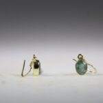 Aqua Kyaniet oorhangers (facet geslepen) (gold plated)