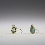 Aqua Kyaniet oorhangers (facet geslepen) (gold plated)