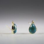 Chrysocolla oorhangers (gold plated)