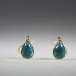 Chrysocolla oorhangers (gold plated)