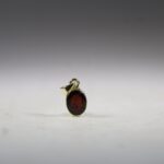 Granaat (Almandien) hanger, (facet geslepen, gold plated)