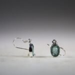 Aqua Kyaniet oorhangers (facet geslepen)