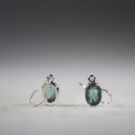 Aqua Kyaniet oorhangers (facet geslepen)