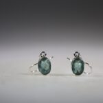 Aqua Kyaniet oorhangers (facet geslepen)