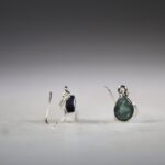 Aqua Kyaniet oorhangers (facet geslepen)