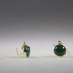 Malachiet oorhangers (gold plated)