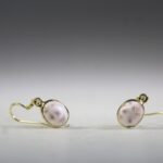 Natroliet Roze (Rhodatroliet) oorhangers (gold plated)