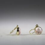 Natroliet Roze (Rhodatroliet) oorhangers (gold plated)