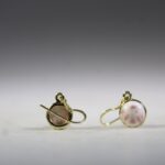 Natroliet Roze (Rhodatroliet) oorhangers (gold plated)