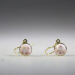 Natroliet Roze (Rhodatroliet) oorhangers (gold plated)