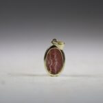 Rhodochrosiet hanger (gold plated)