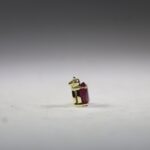 Robijn hanger (facet geslepen)(gold plated)