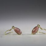 Rhodochrosiet Oorhangers (gold plated)