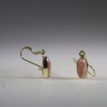 Rhodochrosiet Oorhangers (gold plated)