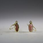 Rhodochrosiet Oorhangers (gold plated)