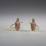 Rhodochrosiet Oorhangers (gold plated)
