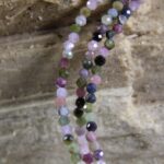 Elbaiet / veelkleurig Toermalijn ketting 2 mm