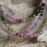 Elbaiet / veelkleurig Toermalijn ketting 3 mm