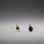 Granaat (Almandien) Oorhangers, facet geslepen Gold plated