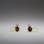 Granaat (Almandien) Oorhangers, facet geslepen Gold plated