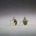 Jade Oorhangers gold plated