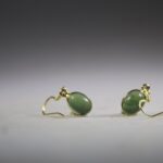 Jade Oorhangers gold plated