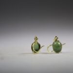 Jade Oorhangers gold plated