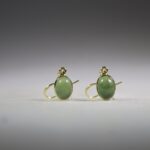 Jade Oorhangers gold plated