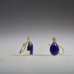 Lapis Lazuli Oorhangers gold plated