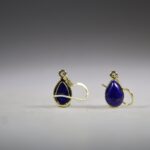 Lapis Lazuli Oorhangers gold plated