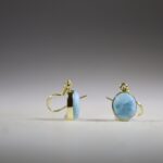Larimar Oorhangers gold plated