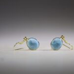Larimar Oorhangers gold plated