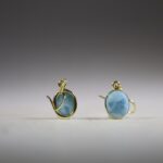Larimar Oorhangers gold plated