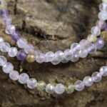 Rozenkwarts, Amethist en Rutielkwarts ketting 3 mm