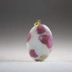 Toermalijn Roze in Albiet hanger (gold plated)