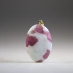 Toermalijn Roze in Albiet hanger (gold plated)