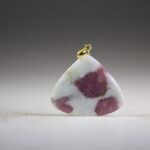Toermalijn Roze in Albiet hanger (gold plated)