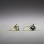 Topaas Oorhangers, facet geslepen gold plated