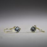Topaas Oorhangers, facet geslepen gold plated