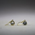Topaas Oorhangers, facet geslepen gold plated