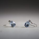 Topaas Sky blauw Oorhangers, facet geslepen