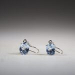 Topaas Sky blauw Oorhangers, facet geslepen